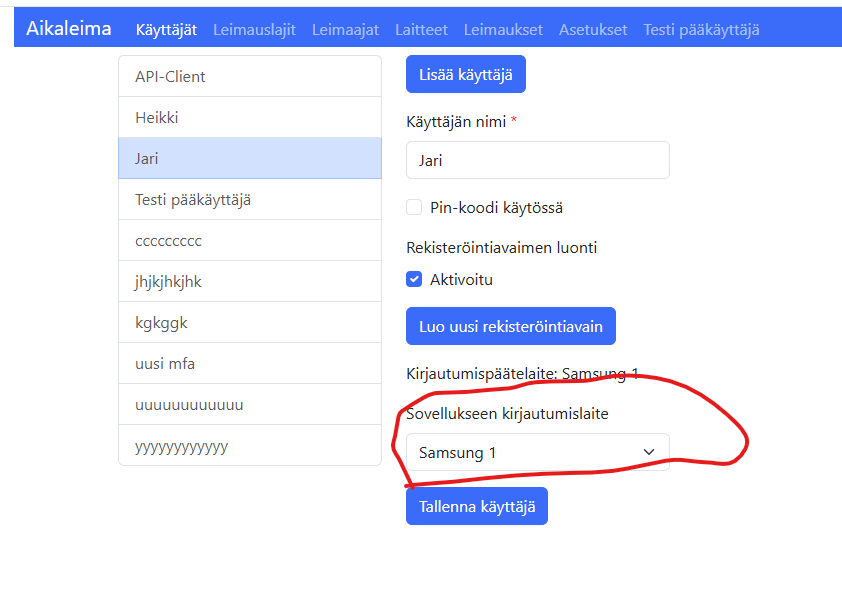 Käyttäjät